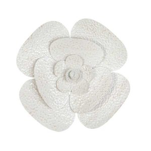 Homeroots.co 376575 Floral Metal Wall Art With White And Beige Tones