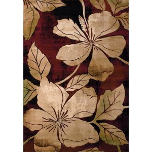 Homeroots.co 368528 31 X 50 Burgundy Polypropylene Accent Rug