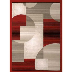 Homeroots.co 368894 33 X 39 Red Polypropyelene Accent Rug