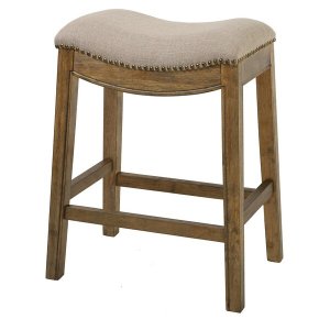 Homeroots.co 380057 Counter Height Saddle Style Counter Stool With Cre