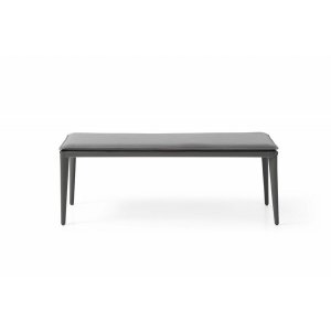 Homeroots.co 372145 47 X 16 X 18 Dark Grey Faux Leather Bench