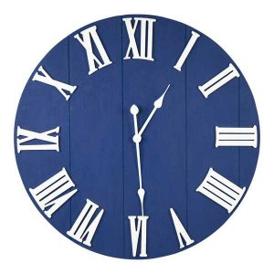 Homeroots.co 376618 Round Blue Wall Clock