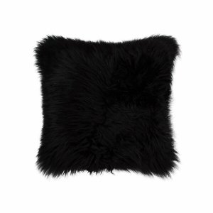 Homeroots.co 328287 Contemporary Square Black New Zealand Sheepskin Ac