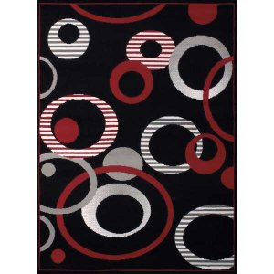 Homeroots.co 368778 33 X 39 Black Polypropyelene Accent Rug