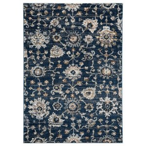 Homeroots.co 367982 23 X 36 Navy Microfiber  Polyester Accent Rug