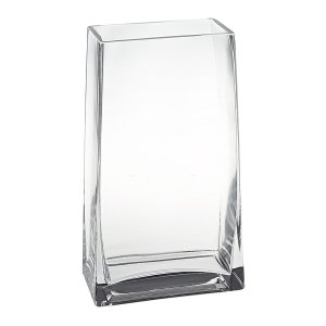 Homeroots.co 375879 9 Clear Glass Rectangle Handmade Vase