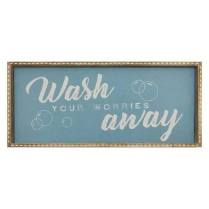 Homeroots.co 376628 14 X 32 Wash You Worries Away Framed Wall Art