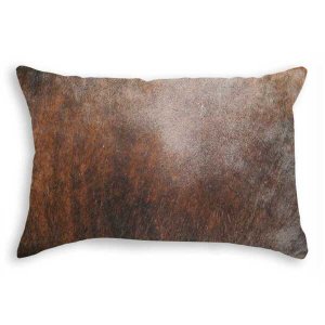 Homeroots.co 316868 12 X 20 X 5 Brown Cowhide - Pillow