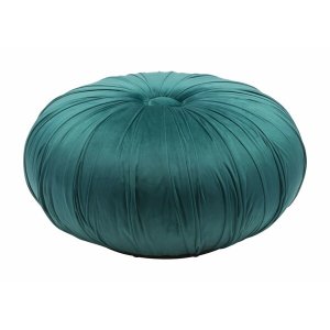 Homeroots.co 364517 25.6 X 25.6 X 13.6 Green, Velvet, Wood, Ottoman