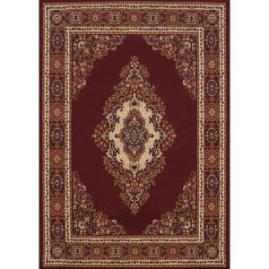 Homeroots.co 369564 22 X 36 Burgundy Polypropylene Accent Rug