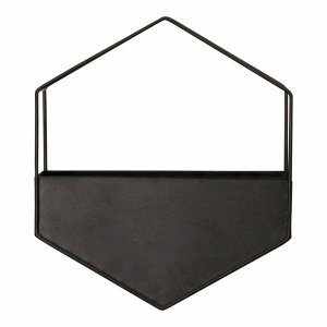 Homeroots.co 373252 Black Metal Wall Planter