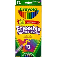 Crayola CYO 684412 Erasable Colored Pencils - Assorted Lead - 12  Set