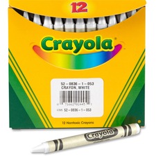 Crayola CYO 520836053 Bulk Crayons - White - 12  Box