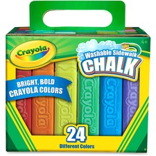 Crayola CYO 512024 Washable Sidewalk Chalk - 4 Length - Assorted - 24 