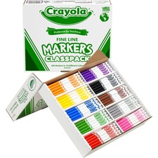 Crayola CYO 588210 Classpack Fine Line Markers - Fine Marker Point - A