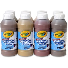 Crayola CYO 54208W Washable Paint 8-pack - 8 Oz - 8  Set - Assorted, P