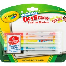 Crayola CYO 985906 Washable Dry Erase Fine Line Markers - Bullet Marke