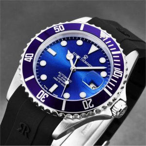 Brav 17571.2828 Revue Thommen 17571.2828 Men's 'diver' Blue Dial Rubbe