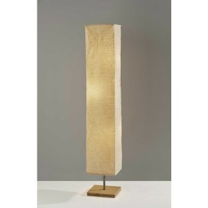 Homeroots.co 372821 Wildside Paper Shade Floor Lamp With Natural Wood 