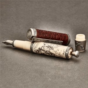 Brav 754ST52F Visconti  'wild West' 18k Gold Fine Nib Fountain Pen