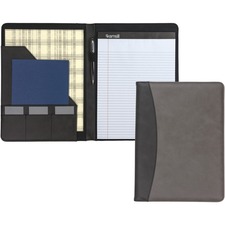 Samsill 71650 Pad Folio - Faux Leather, Polyurethane, Leather - Black,