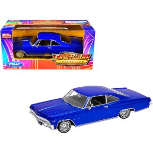 Welly 22417LRW-bl 1965 Chevrolet Impala Ss 396 Blue Metallic Low Rider