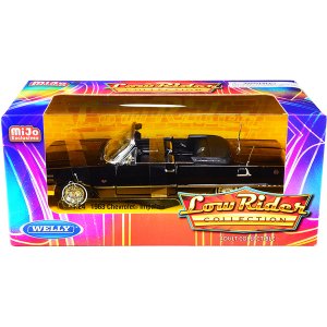 Welly 22434LRW-bk 1963 Chevrolet Impala Ss Convertible Black Low Rider