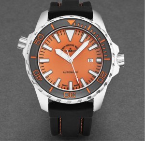 Brav 6603-2824-A5 Zeno 6603-2824-a5 Men's 'divers' Orange Dial Black R