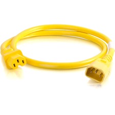 C2g 17520 10ft 18awg Power Cord (iec320c14 To Iec320c13) - Yellow - Fo