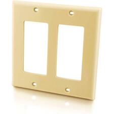 C2g 03726 Two Decorative Style Cutout Double Gang Wall Plate - Ivory -