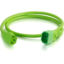 C2g 17519 10ft 18awg Power Cord (iec320c14 To Iec320c13) - Green - For