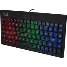 Adesso AKB-110EB 3-color Illuminated Mini Keyboard - Cable Connectivit