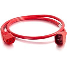 C2g 17517 10ft 18awg Power Cord (iec320c14 To Iec320c13) -red - For Pd