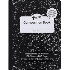 Pacon PAC PMMK37101DE Pacon Marble Hard Cover Wide Rule Composition Bo