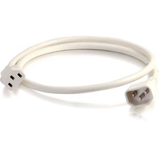 C2g 17503 5ft 18awg Power Cord (iec320c14 To Iec320c13) - White - For 