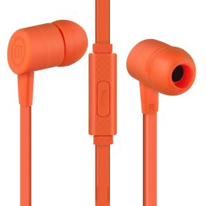 Maxell 347692 Solid 2 Earphones With Built-in Microphone, Blush Red