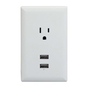 Rca WP2UWR Dual Usb + Single Power Outlet Wall Adapter Plate