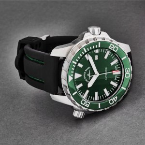 Brav 6603-2824-A8 Zeno 6603-2824-a8 Men's 'divers' Green Dial Black Ru