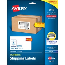 Avery AVE 5815 Averyreg; Trueblock Shipping Labels - 2 12 Width X 4 Le