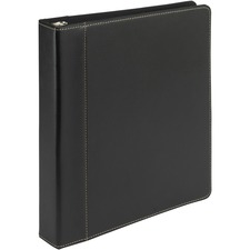 Samsill SAM 15710 Contrast Stitch Leather Ring Binder - 1 Binder Capac