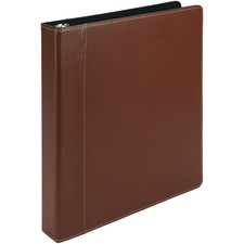 Samsill SAM 15712 Contrast Stitch Leather Ring Binder - 1 Binder Capac