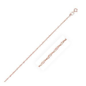 Unbranded 00644-18 14k Rose Gold Singapore Chain 1.0mm Size: 18''