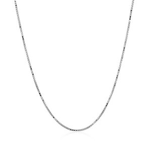 Unbranded 00734-20 14k White Gold Classic Box Chain 0.7mm Size: 20''