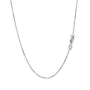 Unbranded 00734-20 14k White Gold Classic Box Chain 0.7mm Size: 20''