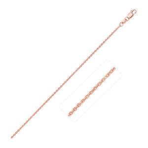 Unbranded 60956-16 14k Rose Gold Round Cable Link Chain 0.7mm Size: 16