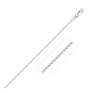 Unbranded 08480-20 14k White Gold Round Cable Link Chain 1.2mm Size: 2