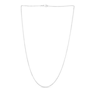 Unbranded 08480-20 14k White Gold Round Cable Link Chain 1.2mm Size: 2