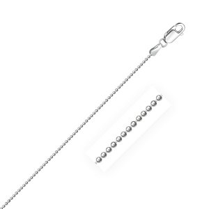 Unbranded 27427-16 14k White Gold Diamond-cut Bead Chain 1.2mm Size: 1