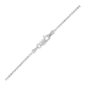 Unbranded 27427-16 14k White Gold Diamond-cut Bead Chain 1.2mm Size: 1