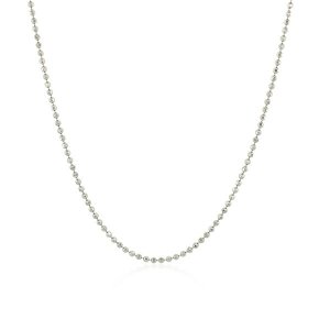 Unbranded 27427-16 14k White Gold Diamond-cut Bead Chain 1.2mm Size: 1